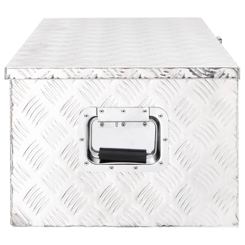 Opbergbox 90X47X33,5 Cm Aluminium Kleurig 90 x 47 x 33.5 cm Zilver