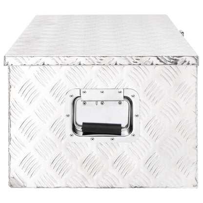 Opbergbox 90X47X33,5 Cm Aluminium Kleurig 90 x 47 x 33.5 cm Zilver