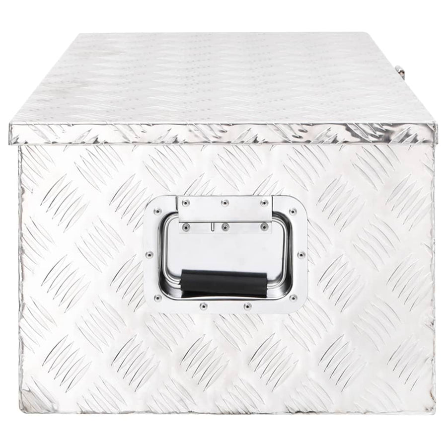 Opbergbox 90X47X33,5 Cm Aluminium Kleurig 90 x 47 x 33.5 cm Zilver