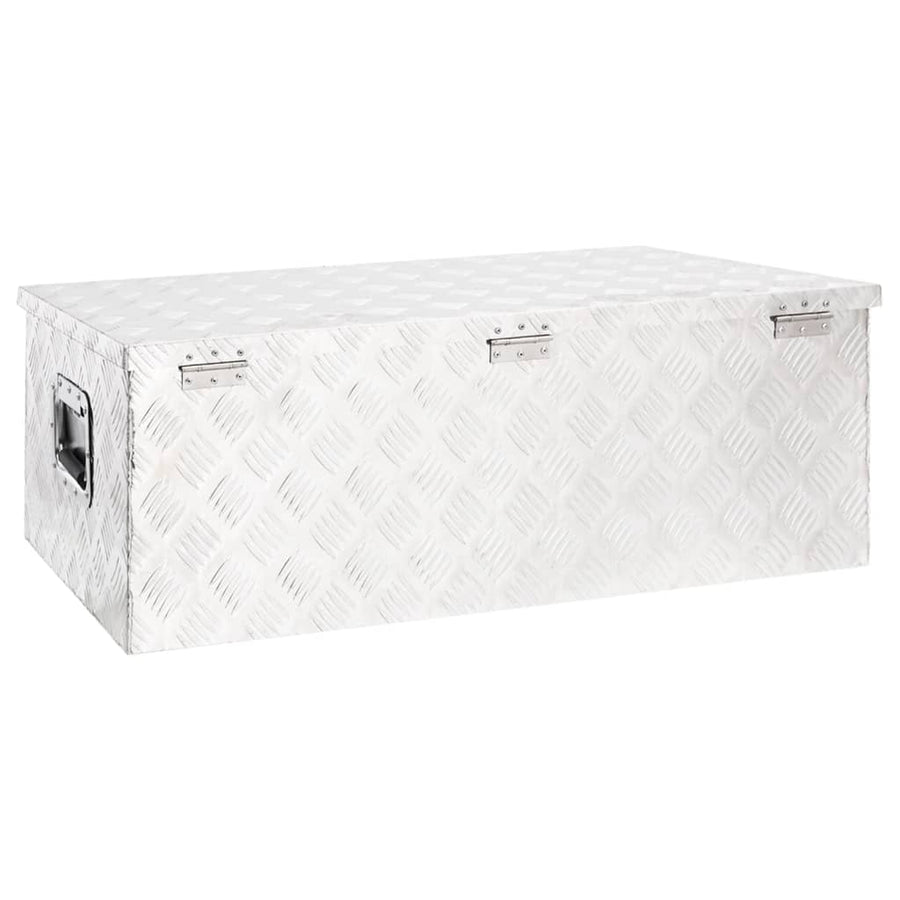 Opbergbox 90X47X33,5 Cm Aluminium Kleurig 90 x 47 x 33.5 cm Zilver