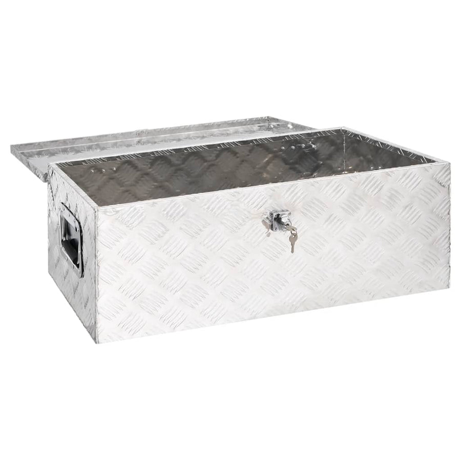 Opbergbox 90X47X33,5 Cm Aluminium Kleurig 90 x 47 x 33.5 cm Zilver