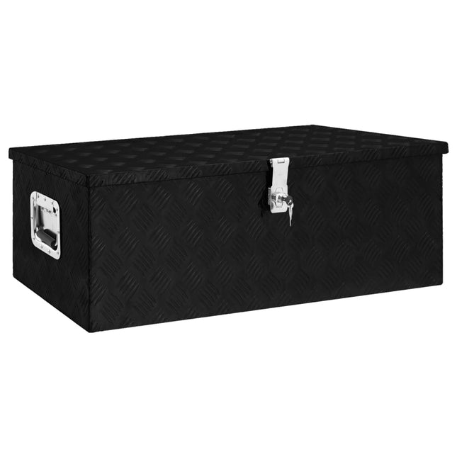 Opbergbox 90X47X33,5 Cm Aluminium 90 x 47 x 33.5 cm Zwart