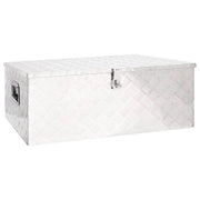 Opbergbox aluminium 100x55x37 cm zilver