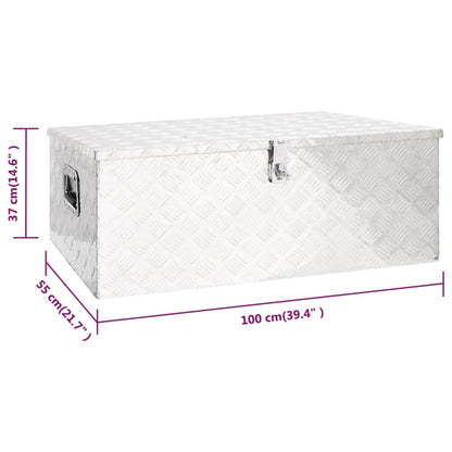 Opbergbox Aluminium Kleurig 100 x 55 x 37 cm Zilver
