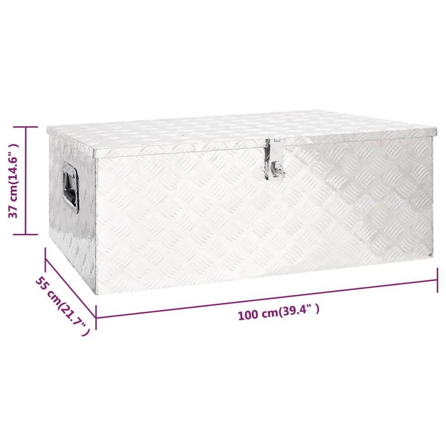 Opbergbox Aluminium Kleurig 100 x 55 x 37 cm Zilver