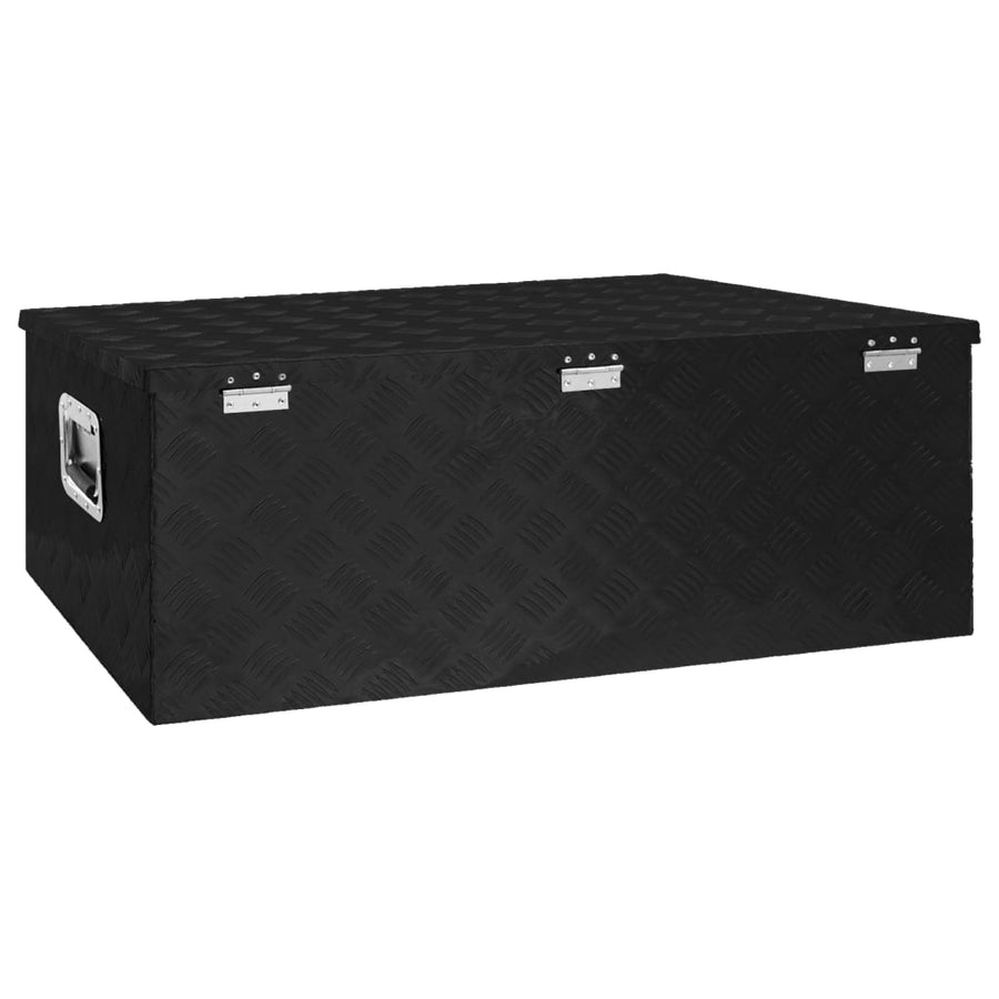 Opbergbox Aluminium 100 x 55 x 37 cm Zwart
