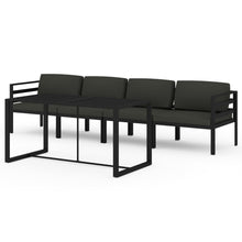 5-Delige Loungeset Met Kussens Aluminium Antracietkleurig 2x hoek + 2x midden + Tafel
