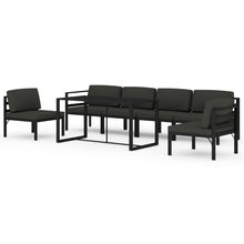 7-Delige Loungeset Met Kussens Aluminium Antracietkleurig 2x hoek + 4x midden + Tafel