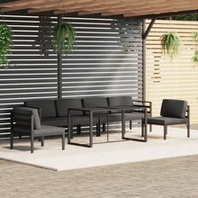 7-Delige Loungeset Met Kussens Aluminium Antracietkleurig 2x hoek + 4x midden + Tafel