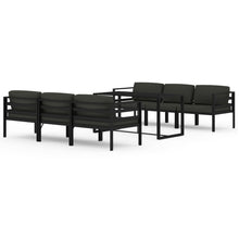 7-Delige Loungeset Met Kussens Aluminium Antracietkleurig 4x hoek + 2x midden + Tafel