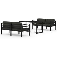5-Delige Loungeset Met Kussens Aluminium Antracietkleurig 4x hoek + Tafel