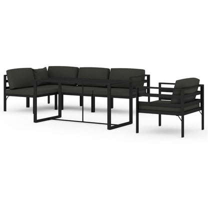 6-Delige Loungeset Met Kussens Aluminium Antracietkleurig 1