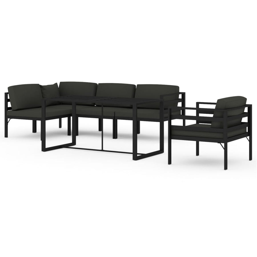 6-Delige Loungeset Met Kussens Aluminium Antracietkleurig 1