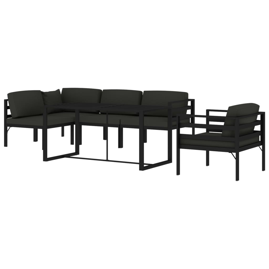 6-Delige Loungeset Met Kussens Aluminium Antracietkleurig 1