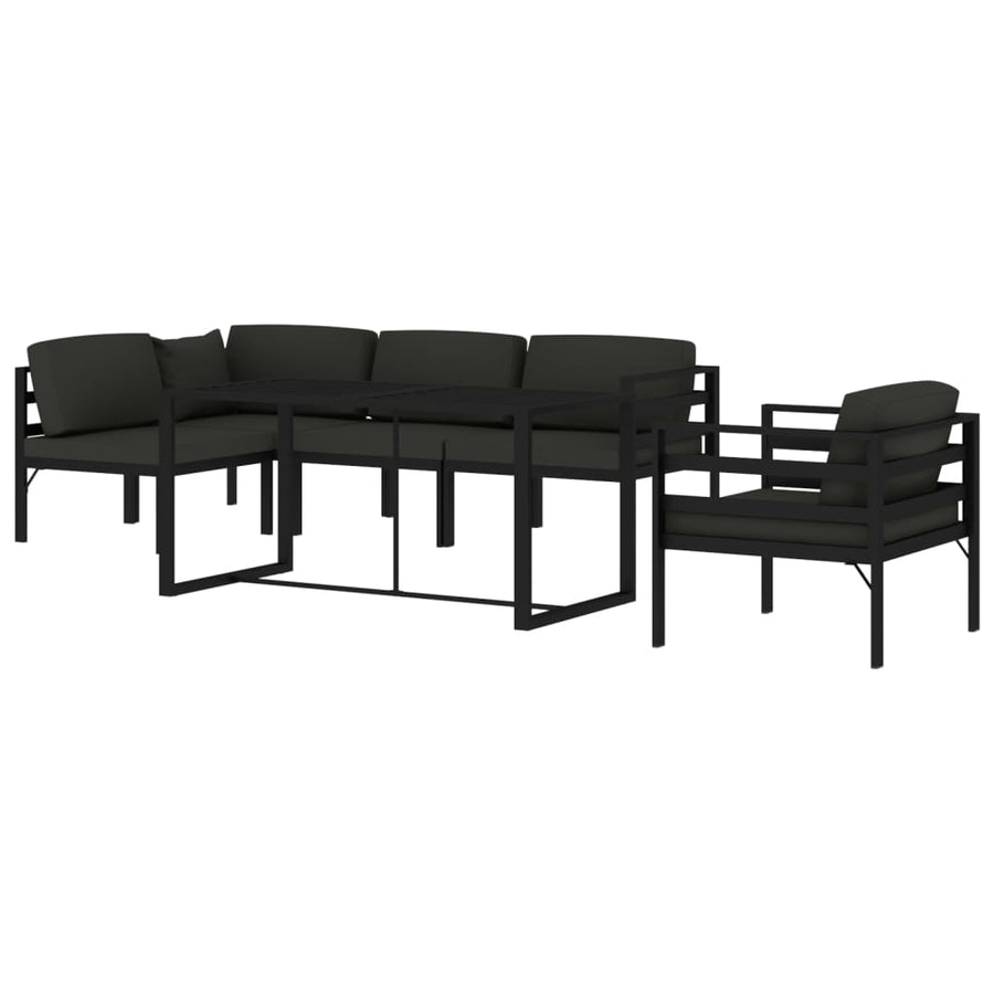 6-Delige Loungeset Met Kussens Aluminium Antracietkleurig 1