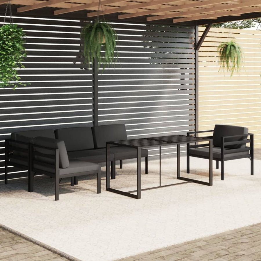 6-Delige Loungeset Met Kussens Aluminium Antracietkleurig 1