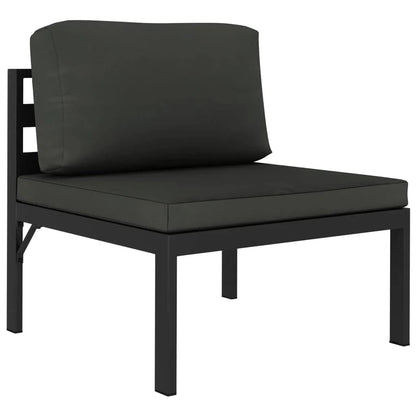 8-Delige Loungeset Met Kussens Aluminium Antracietkleurig 4x hoek + 3x midden + Tafel