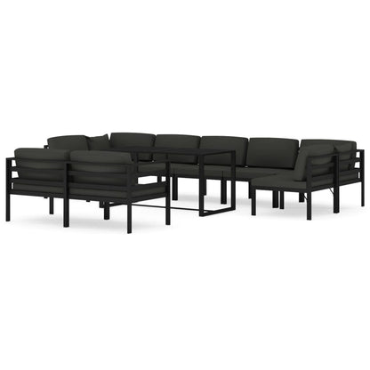 10-Delige Loungeset Met Kussens Aluminium Antracietkleurig