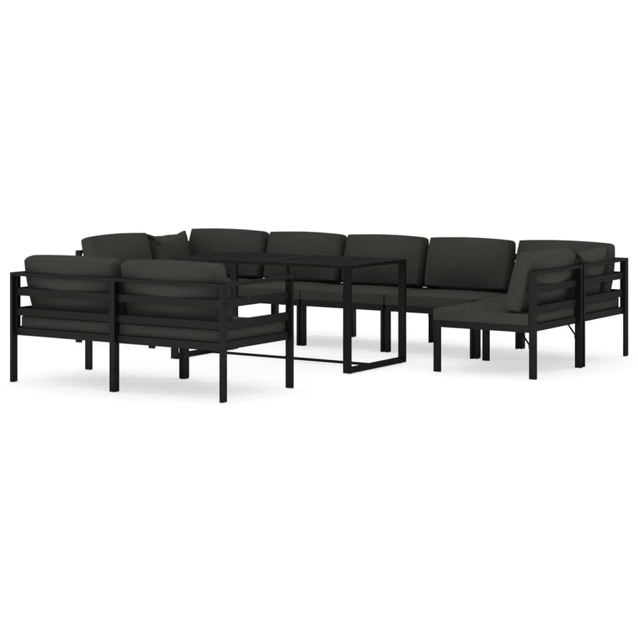 10-Delige Loungeset Met Kussens Aluminium Antracietkleurig