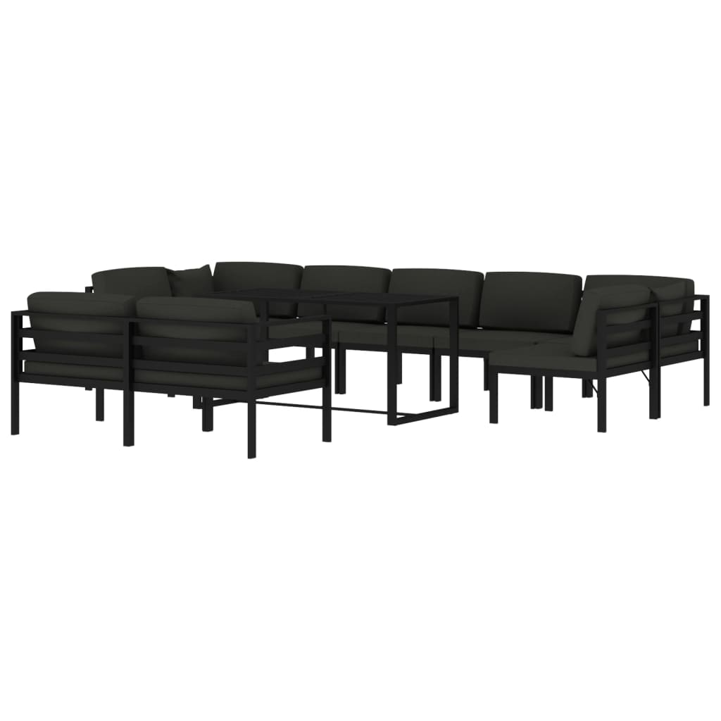 10-Delige Loungeset Met Kussens Aluminium Antracietkleurig