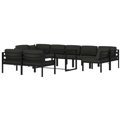 10-Delige Loungeset Met Kussens Aluminium Antracietkleurig