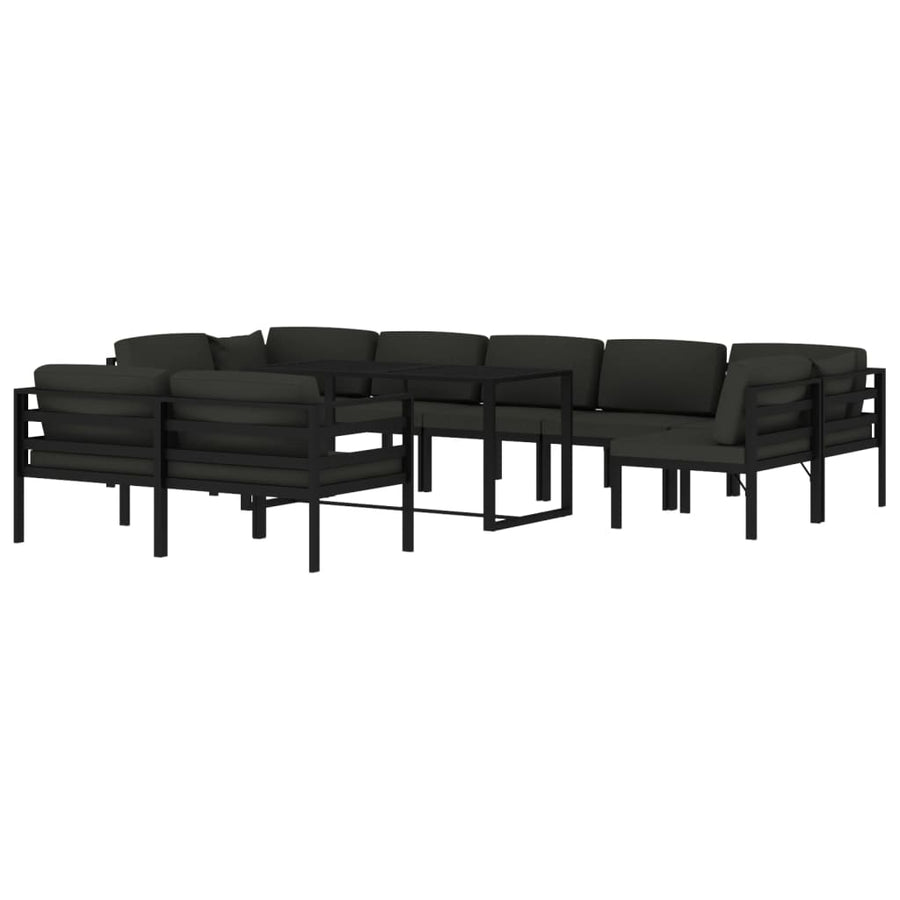 10-Delige Loungeset Met Kussens Aluminium Antracietkleurig