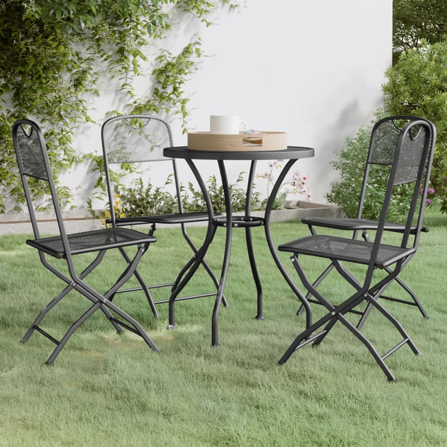 -Delige Tuinset Metaalgaas Antracietkleurig 5 Ø 60 cm table