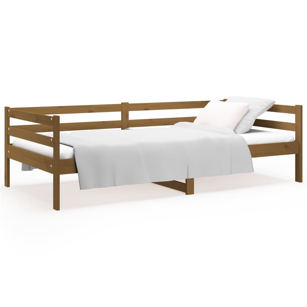 Slaapbank 90X190 Cm Massief Grenenhout Honingbruin