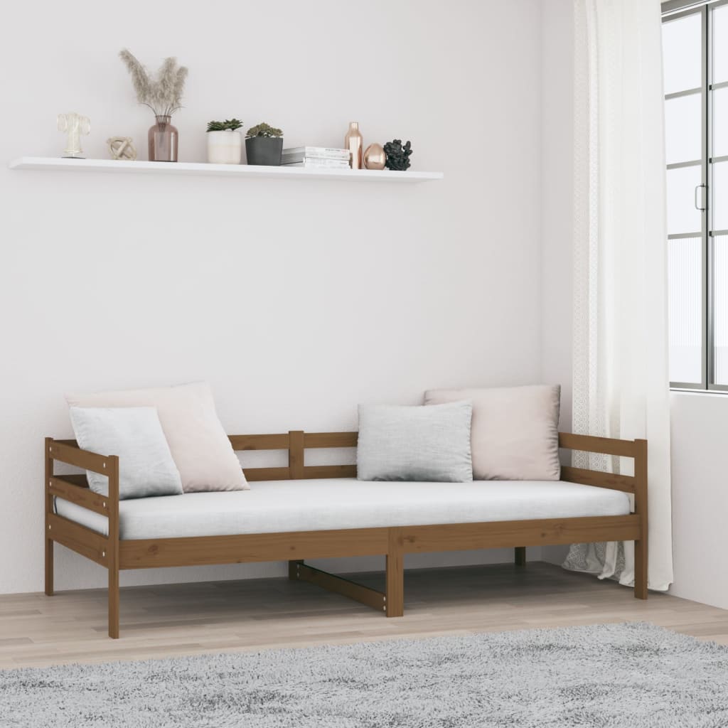 Slaapbank 90X190 Cm Massief Grenenhout Honingbruin