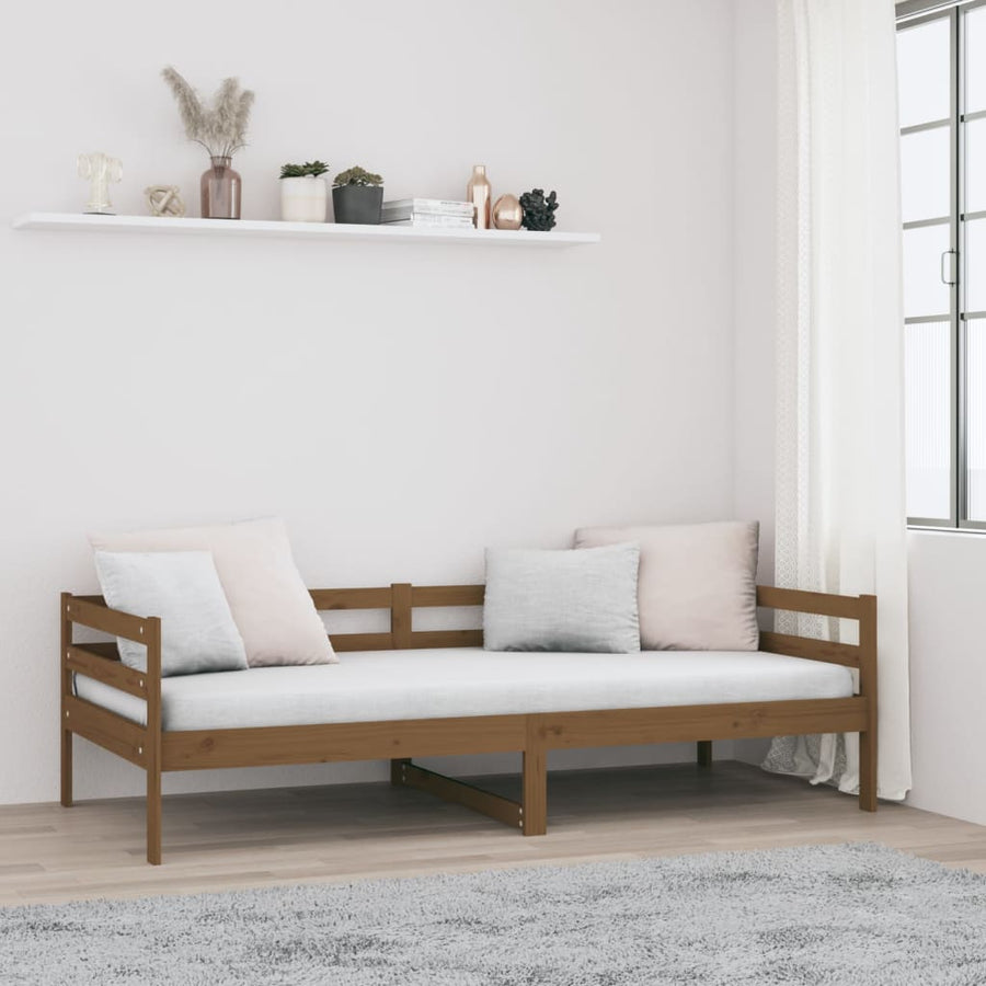 Slaapbank 90X190 Cm Massief Grenenhout Honingbruin