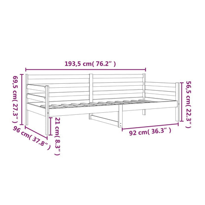 Slaapbank 90X190 Cm Massief Grenenhout Naturel