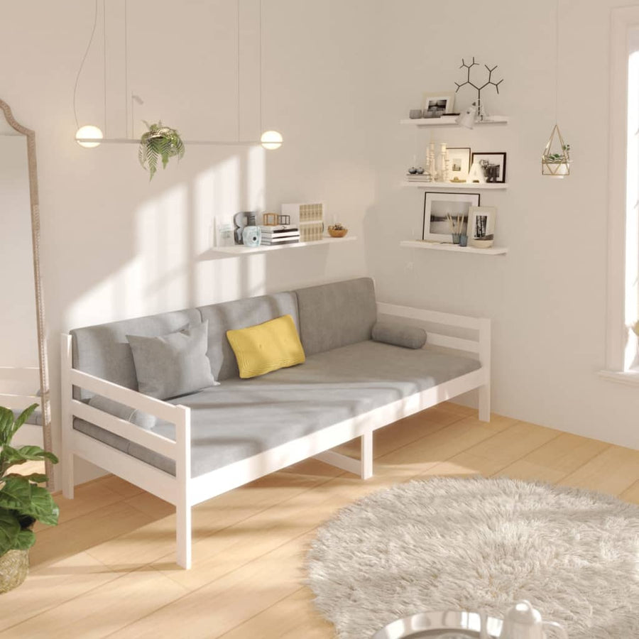 Slaapbank 90X190 Cm Massief Grenenhout Wit