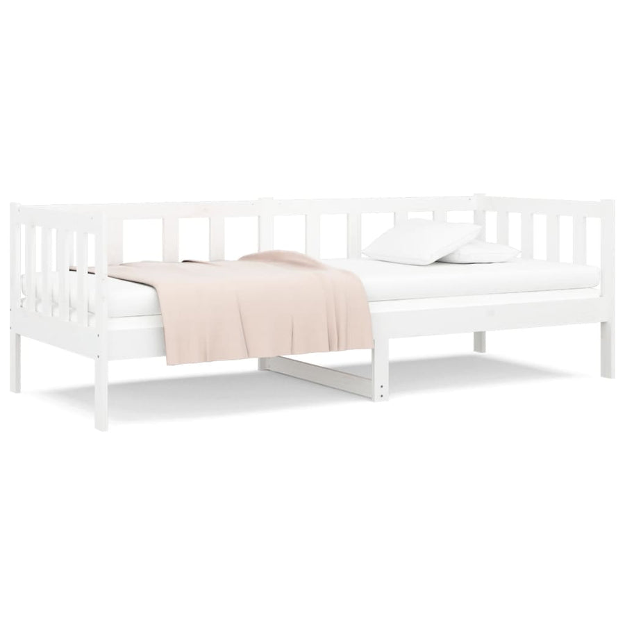 Slaapbank 90X190 Cm Massief Grenenhout Wit