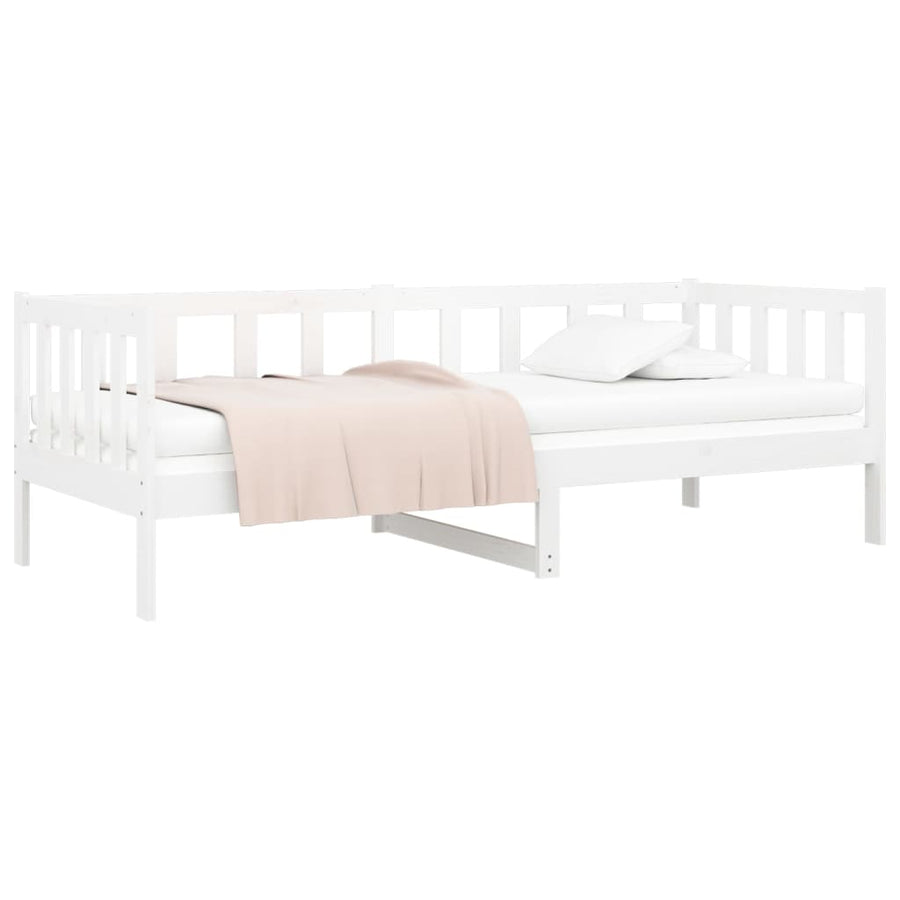 Slaapbank 90X190 Cm Massief Grenenhout Wit