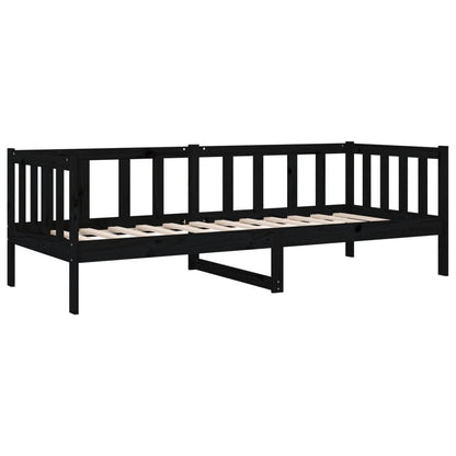 Slaapbank 90X190 Cm Massief Grenenhout Zwart