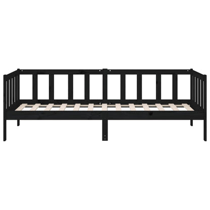 Slaapbank 90X190 Cm Massief Grenenhout Zwart