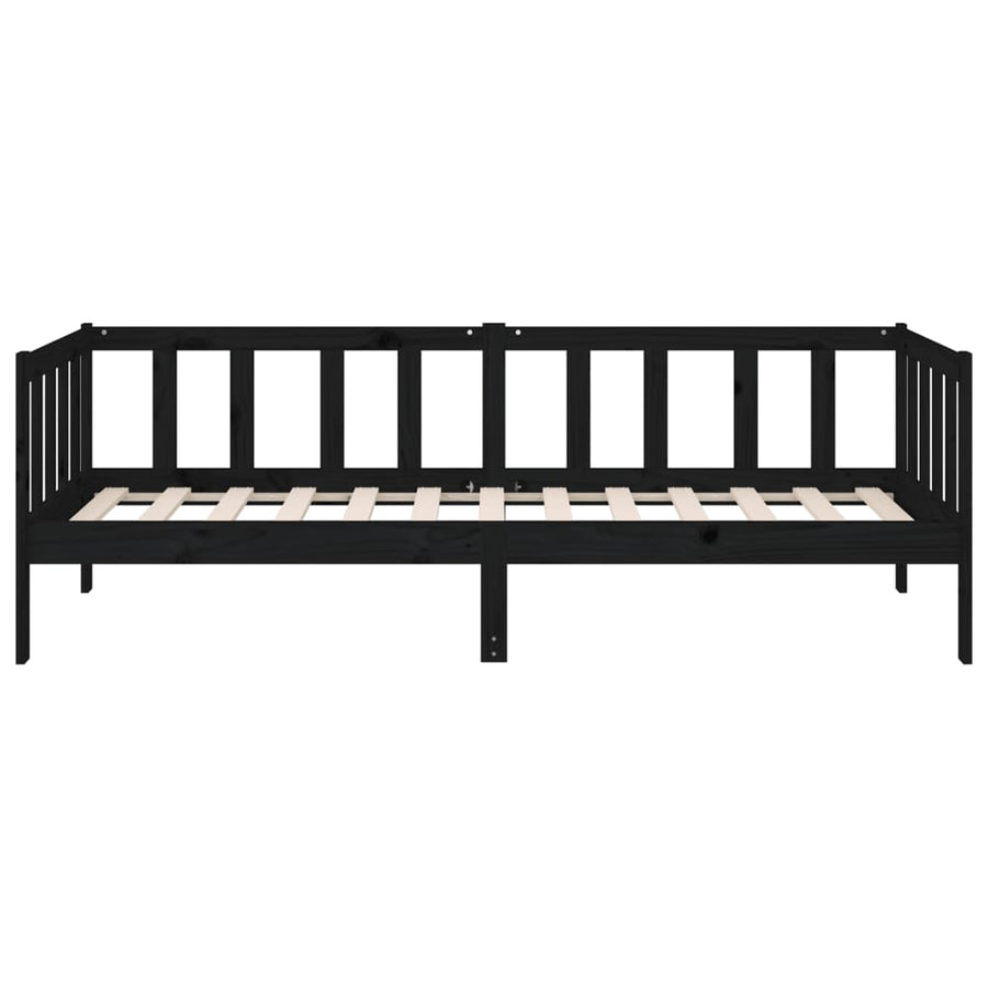 Slaapbank 90X190 Cm Massief Grenenhout Zwart