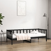Sofa bed 90x190 cm solid pine black