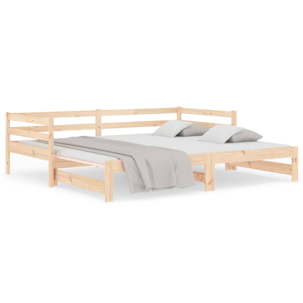 Slaapbank Uitschuifbaar Massief Grenenhout 2X(90X190) Cm