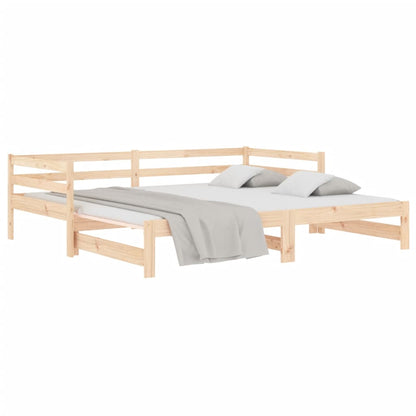 Slaapbank Uitschuifbaar Massief Grenenhout 2X(90X190) Cm