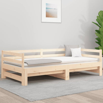 Slaapbank Uitschuifbaar Massief Grenenhout 2X(90X190) Cm