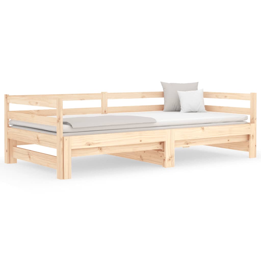 Slaapbank Uitschuifbaar Massief Grenenhout 2X(90X190) Cm