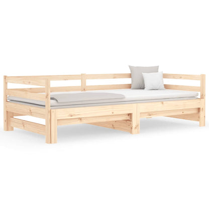 Slaapbank Uitschuifbaar Massief Grenenhout 2X(90X190) Cm
