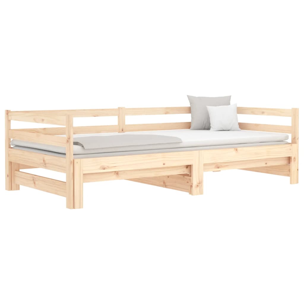Slaapbank Uitschuifbaar Massief Grenenhout 2X(90X190) Cm