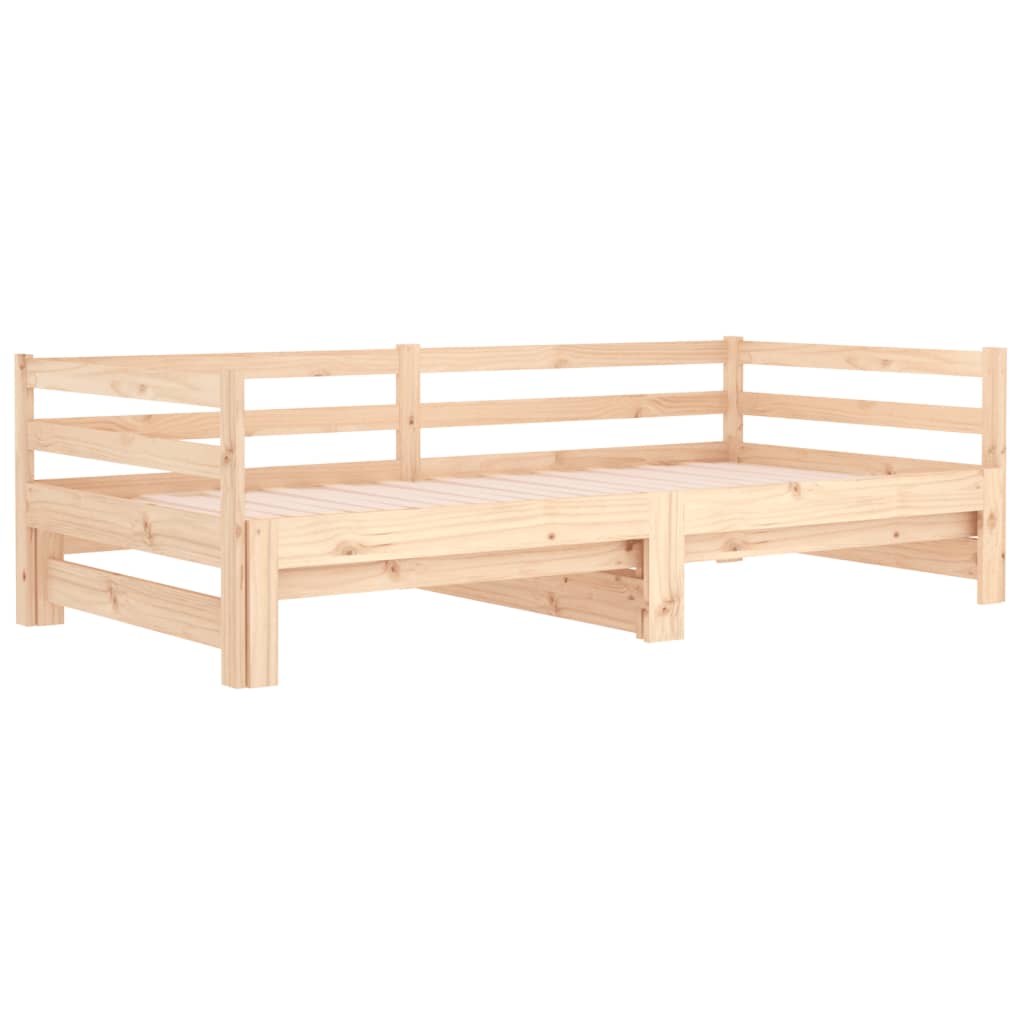 Slaapbank Uitschuifbaar Massief Grenenhout 2X(90X190) Cm