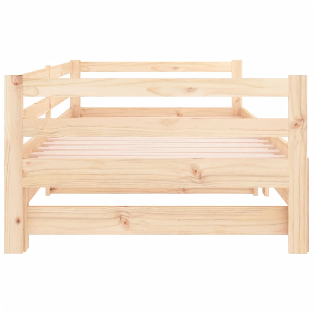 Slaapbank Uitschuifbaar Massief Grenenhout 2X(90X190) Cm