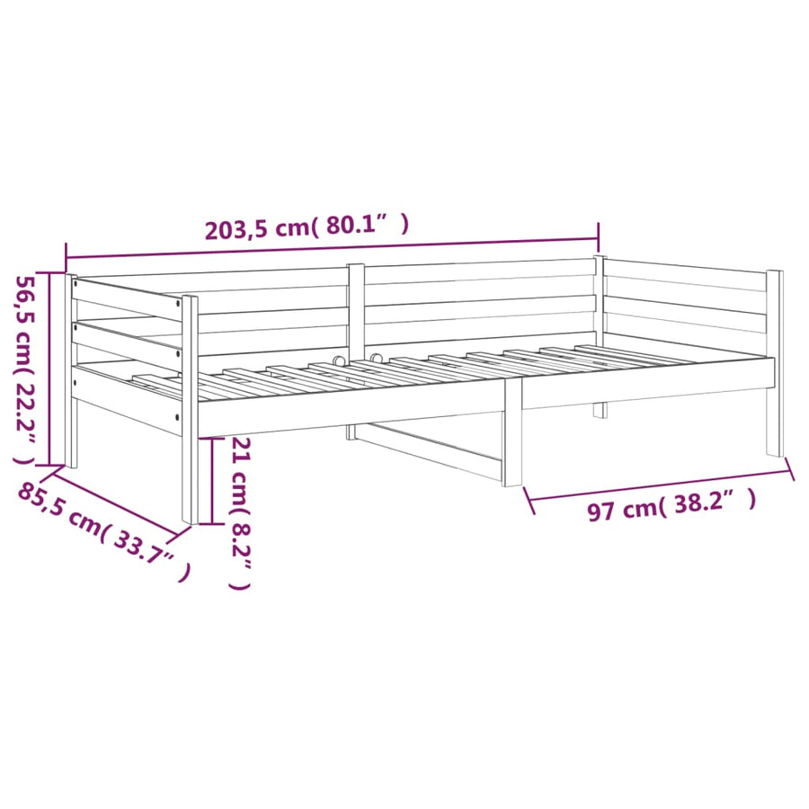 Slaapbank 80X200 Cm Massief Grenenhout Naturel