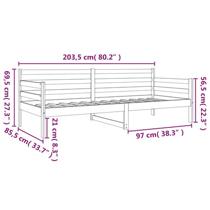 Slaapbank 80X200 Cm Massief Grenenhout