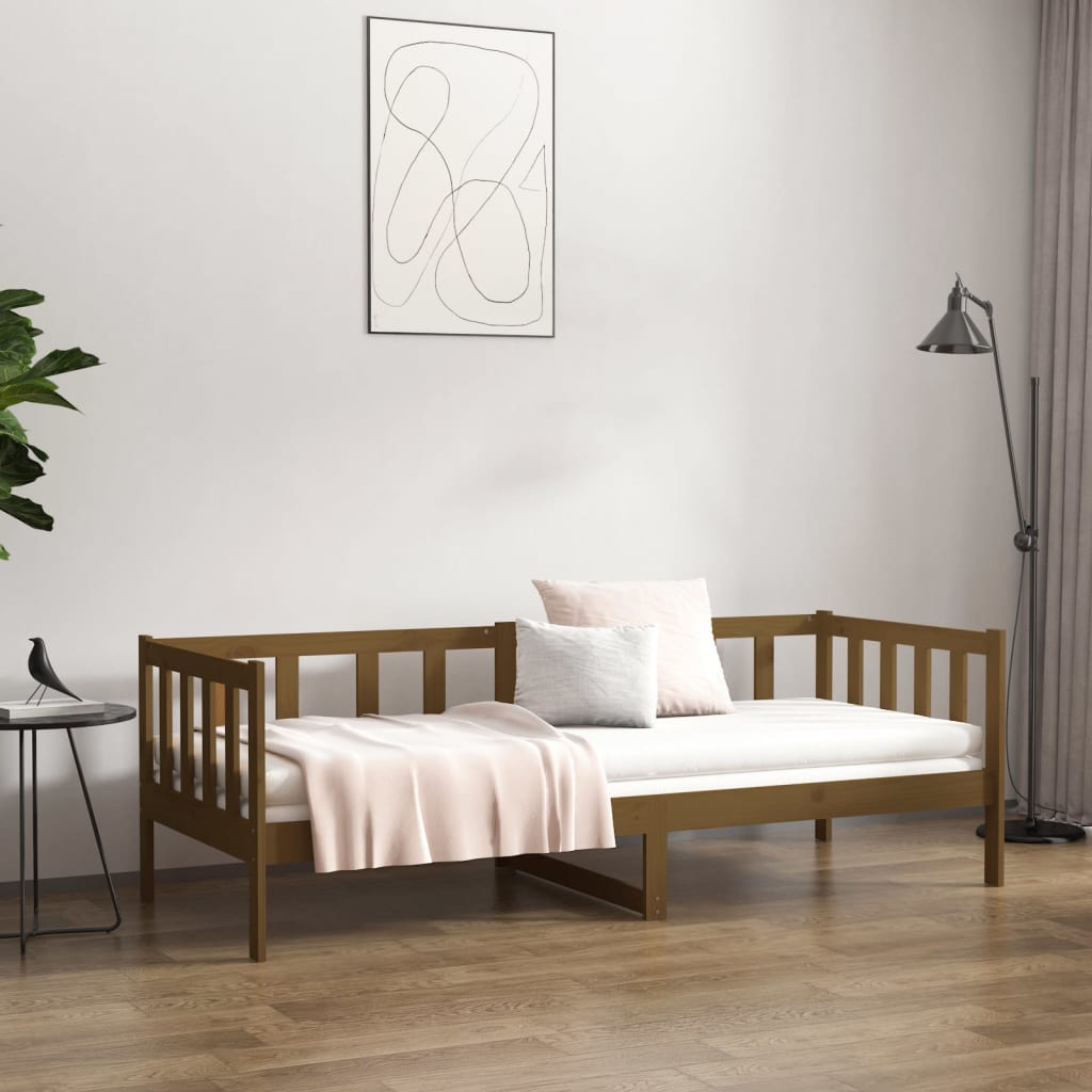 Slaapbank 80X200 Cm Massief Grenenhout Honingbruin