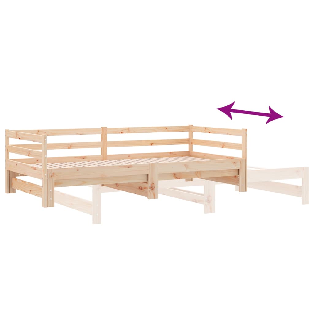 Uitschuifbare slaapbank zonder matras 80x200 cm